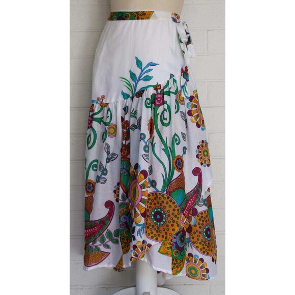 NWT Sacred Threads One Size Colorful Exotic Garden Full Wrap Skirt - Picture 2 of 7
